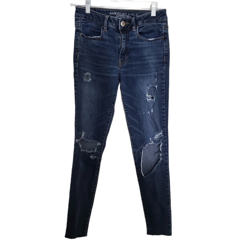 American Eagle High Rise Skinny Dark Wash Sz 6